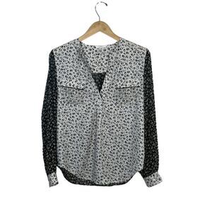 ZOA New York Silk Blouse Animal Print Size Small